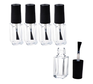 Empty Nail Polish Clear Bottles with Brush Cap