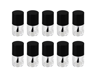 10ml Empty Glass Nail Polish Bottles Blushers With Black Dull Polish Cap