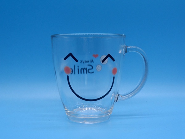 Glass cup with Multi Colors Decaling