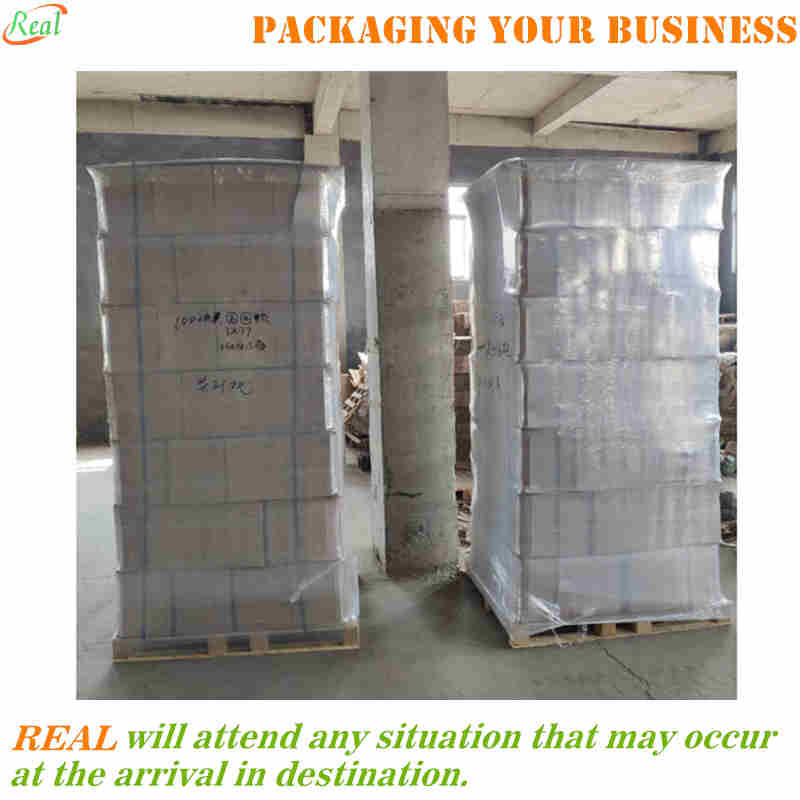 Brown cases palletized 