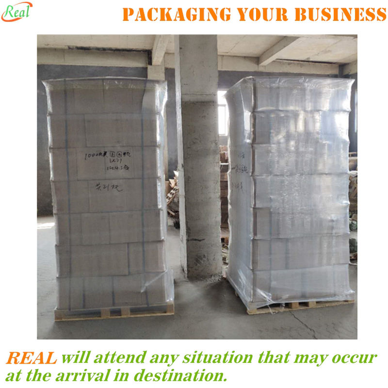 Brown cases palletized