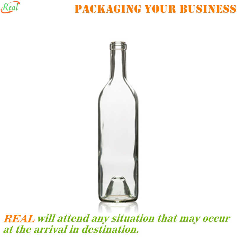 750ml Bordeaux shape wine bottle with cork top flint color