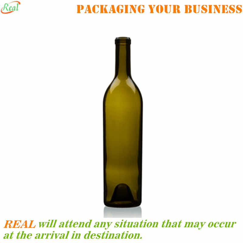 750ml tapered Bordeaux wine bottle antique green